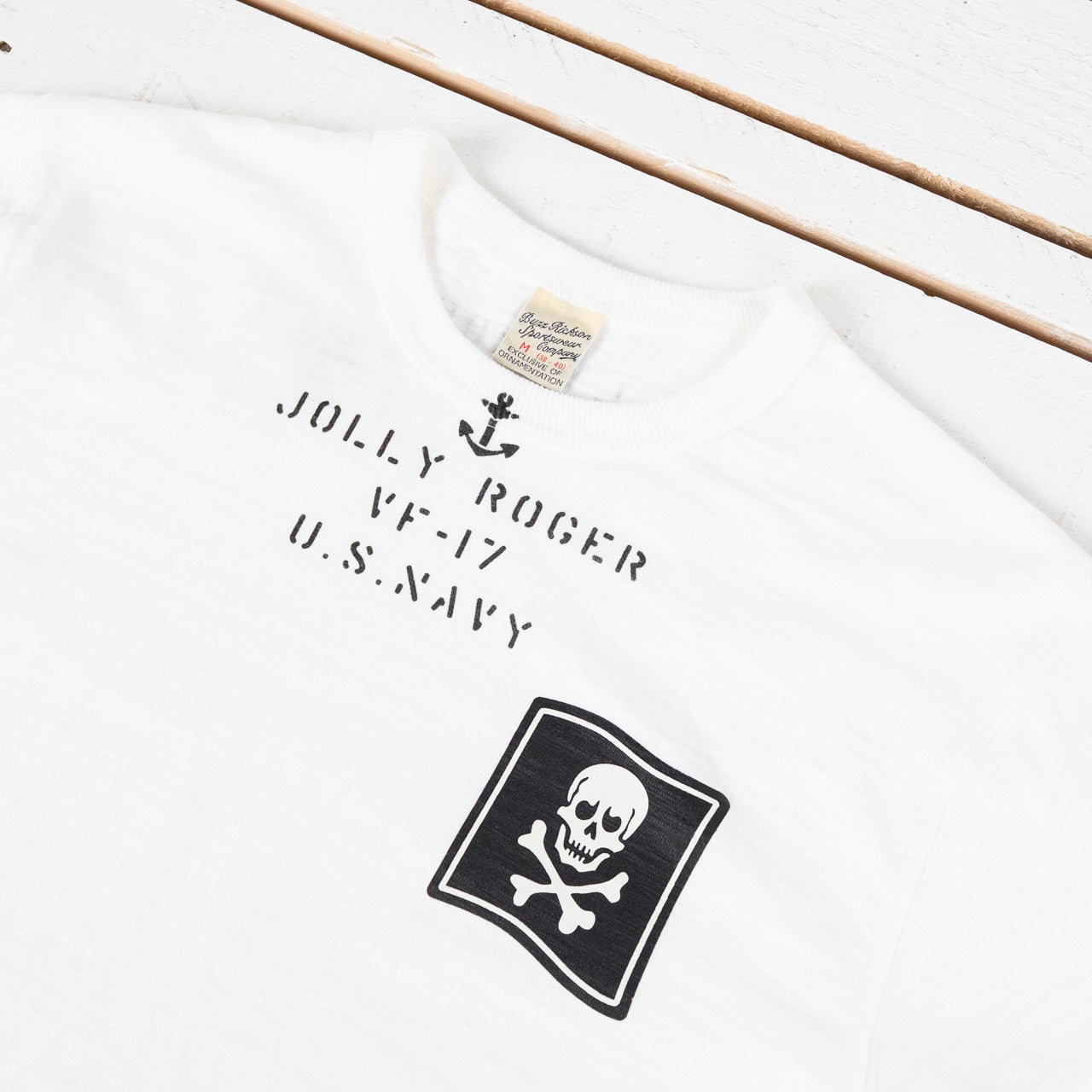 Slub Yarn T-Shirt VF-17 Jolly Roger Weiß