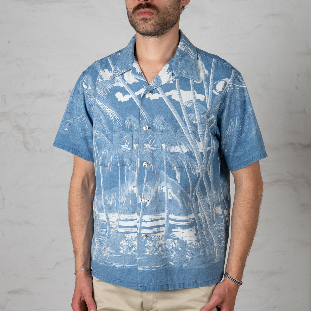 “COCONUT PALM & DIAMONDHEAD” アロハシャツ Duke Kahanamoku 