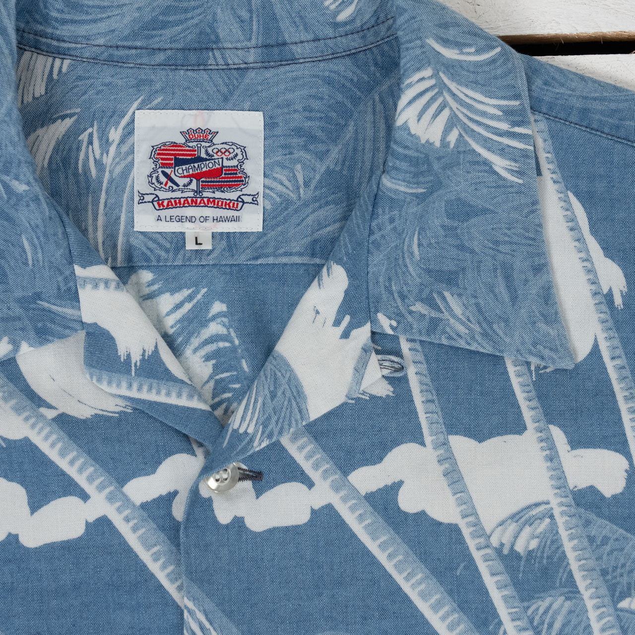 Duke Kahanamoku "Coconut Palm & Diamondhead" Hawaiihemd Blue