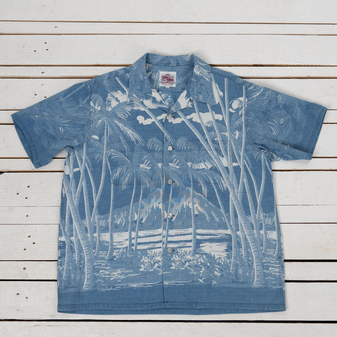 “COCONUT PALM & DIAMONDHEAD” アロハシャツ Duke Kahanamoku 
