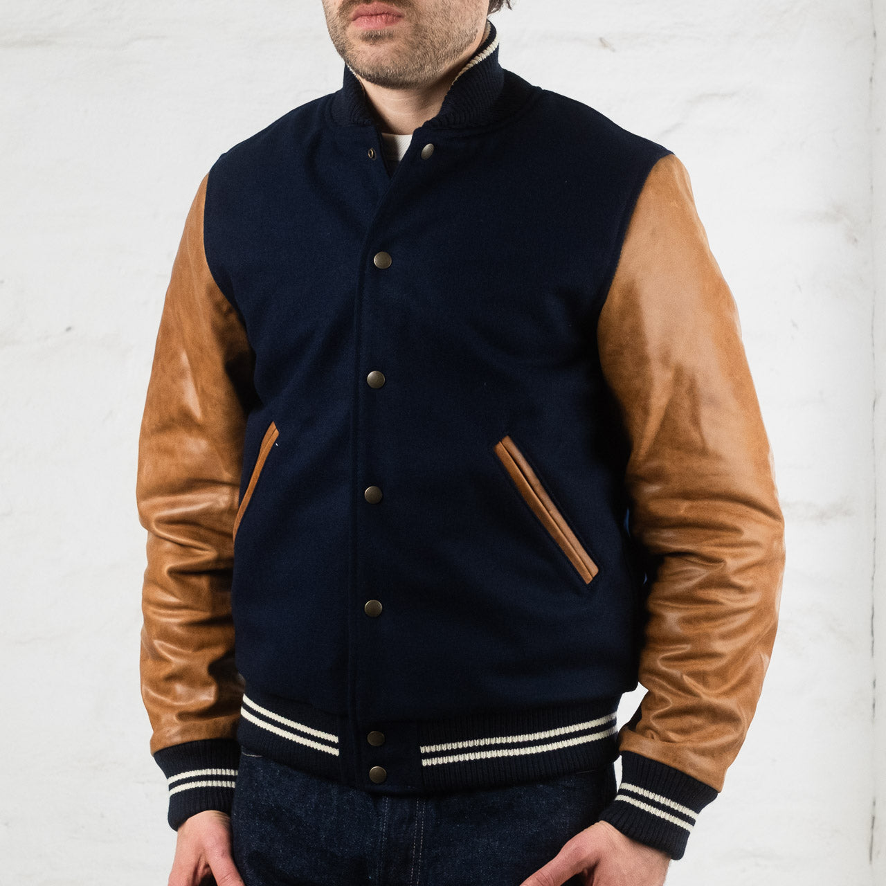 Varsity Jacket Navy / Tan