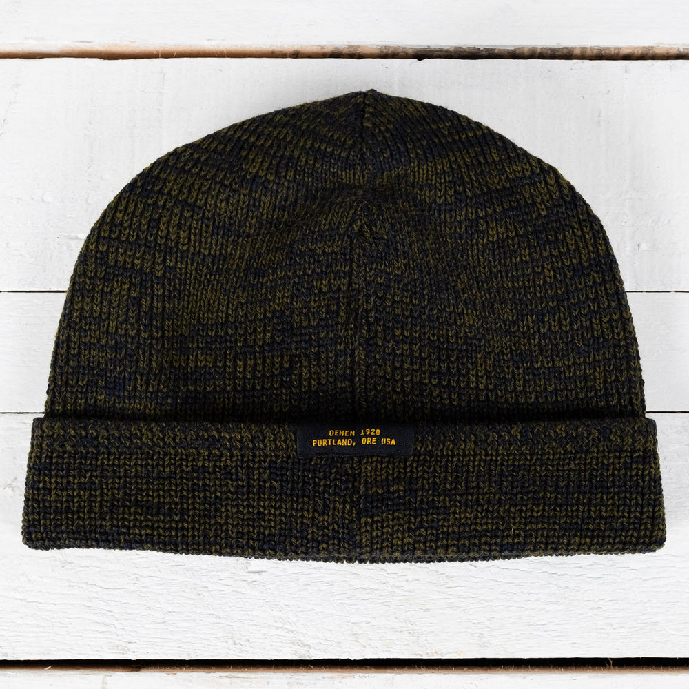 Wool Knit Watch Cap Oliv / Navy
