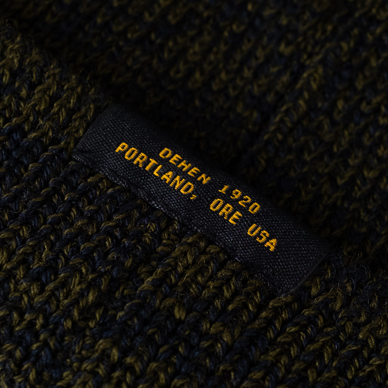 Wool Knit Watch Cap Olive / Navy