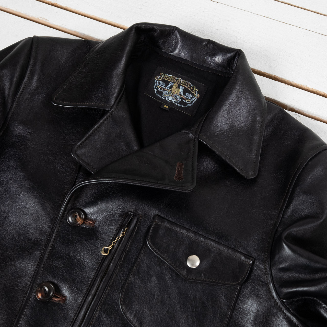 Pferdelederjacke "Helix Rider Unus" Schwarz