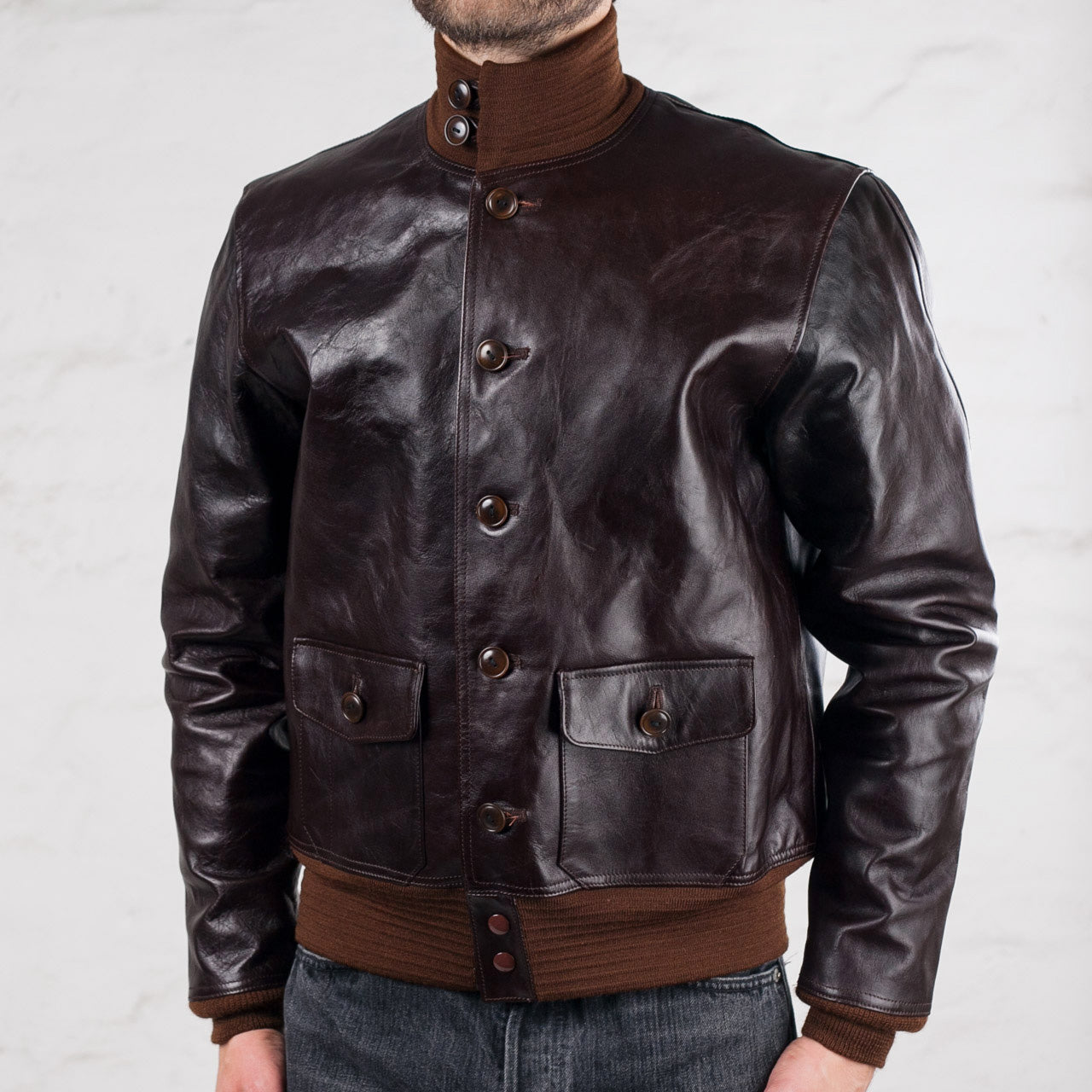 Horsehide A-1 Flight Jacket Seal Brown