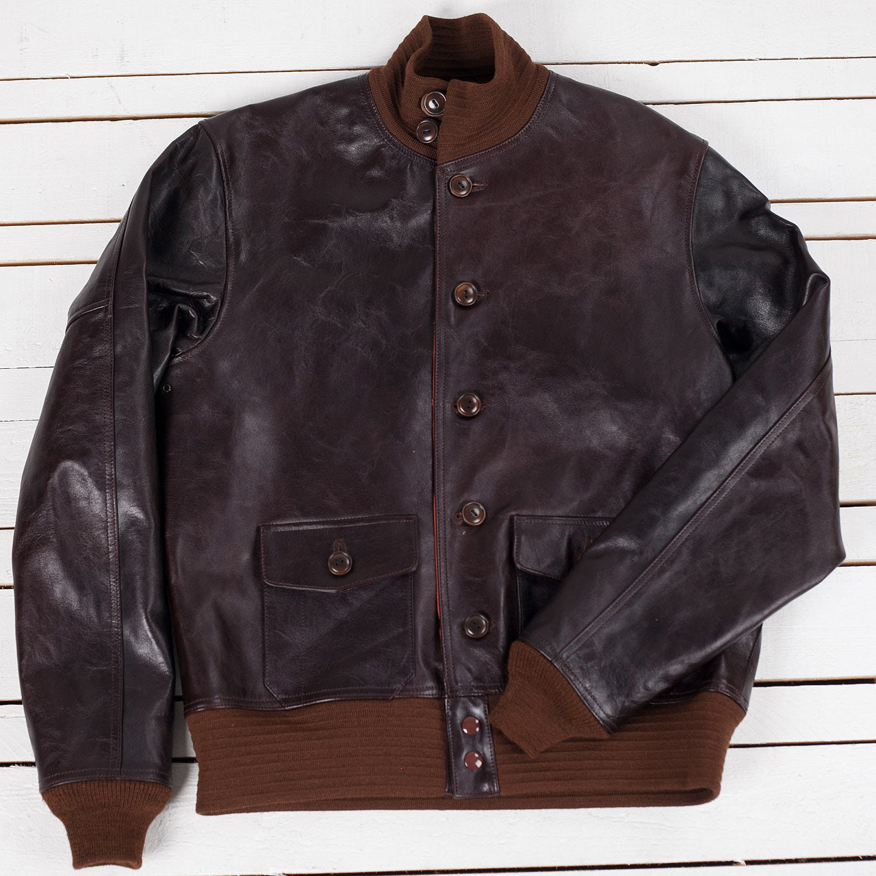 Horsehide A-1 Flight Jacket Seal Brown
