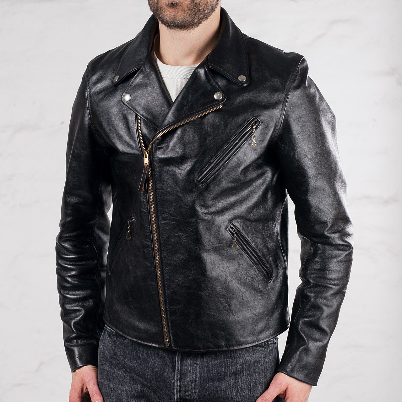 DOUBLE HELIX horse leather jacket “Deviant” black
