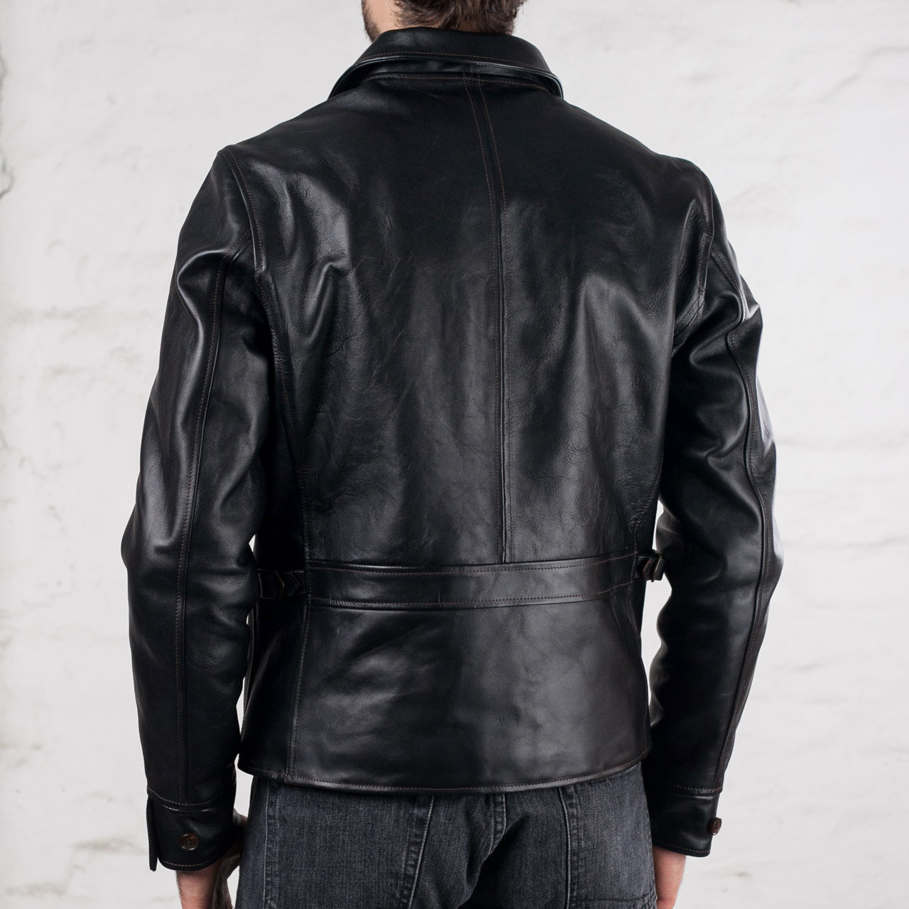 Pferdelederjacke "Classic 1930s" Schwarz