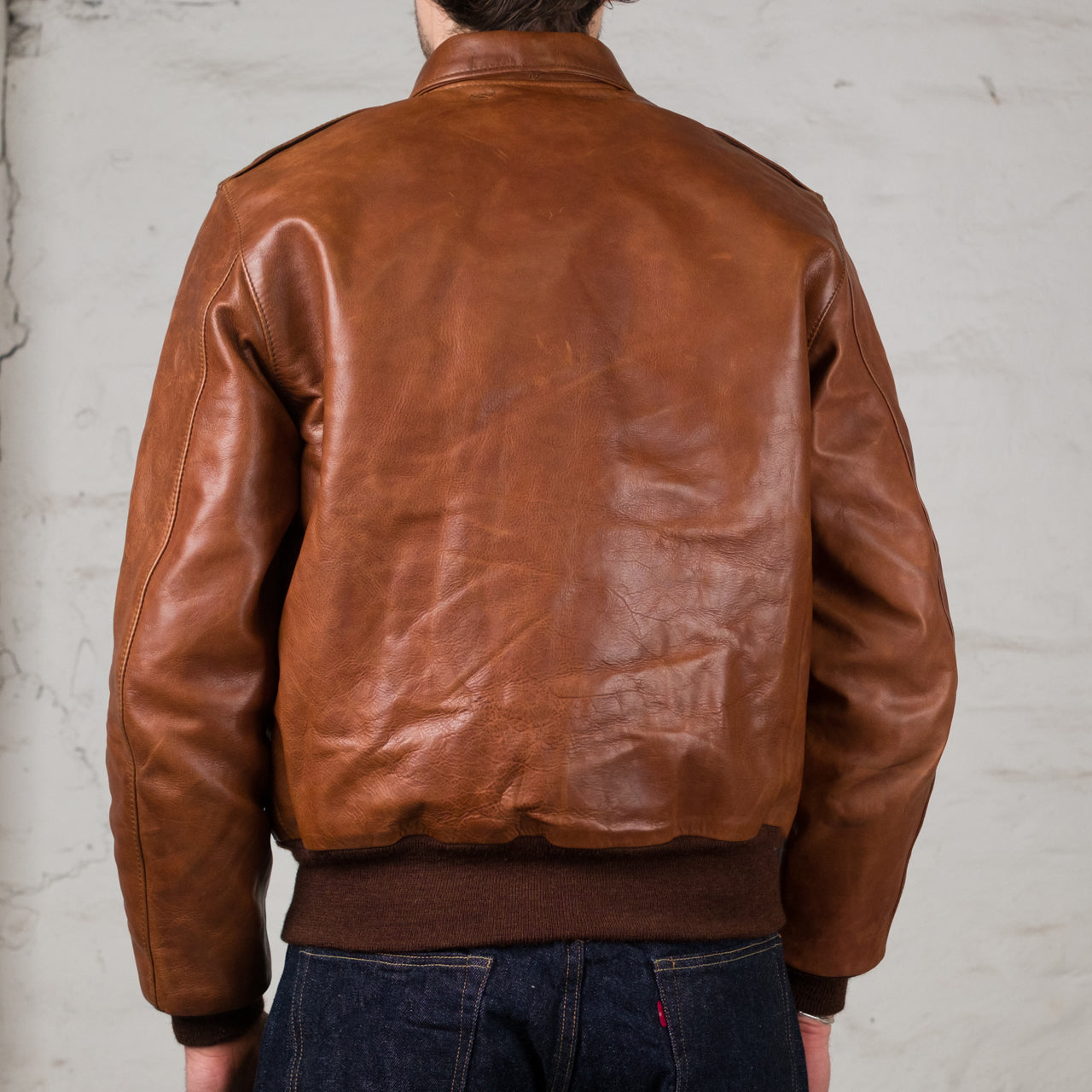 Eastman Leather A-2 Pearl Harbor Time Worn Leather Jacket Brown