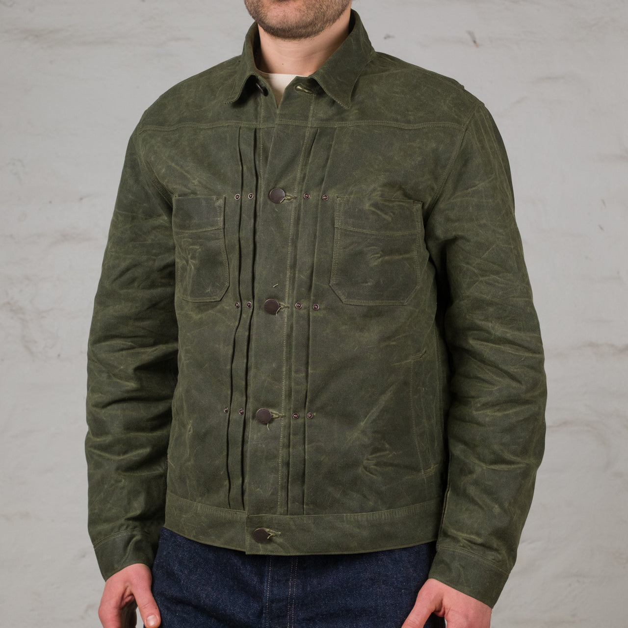 Riders Jacket Waxed Olive