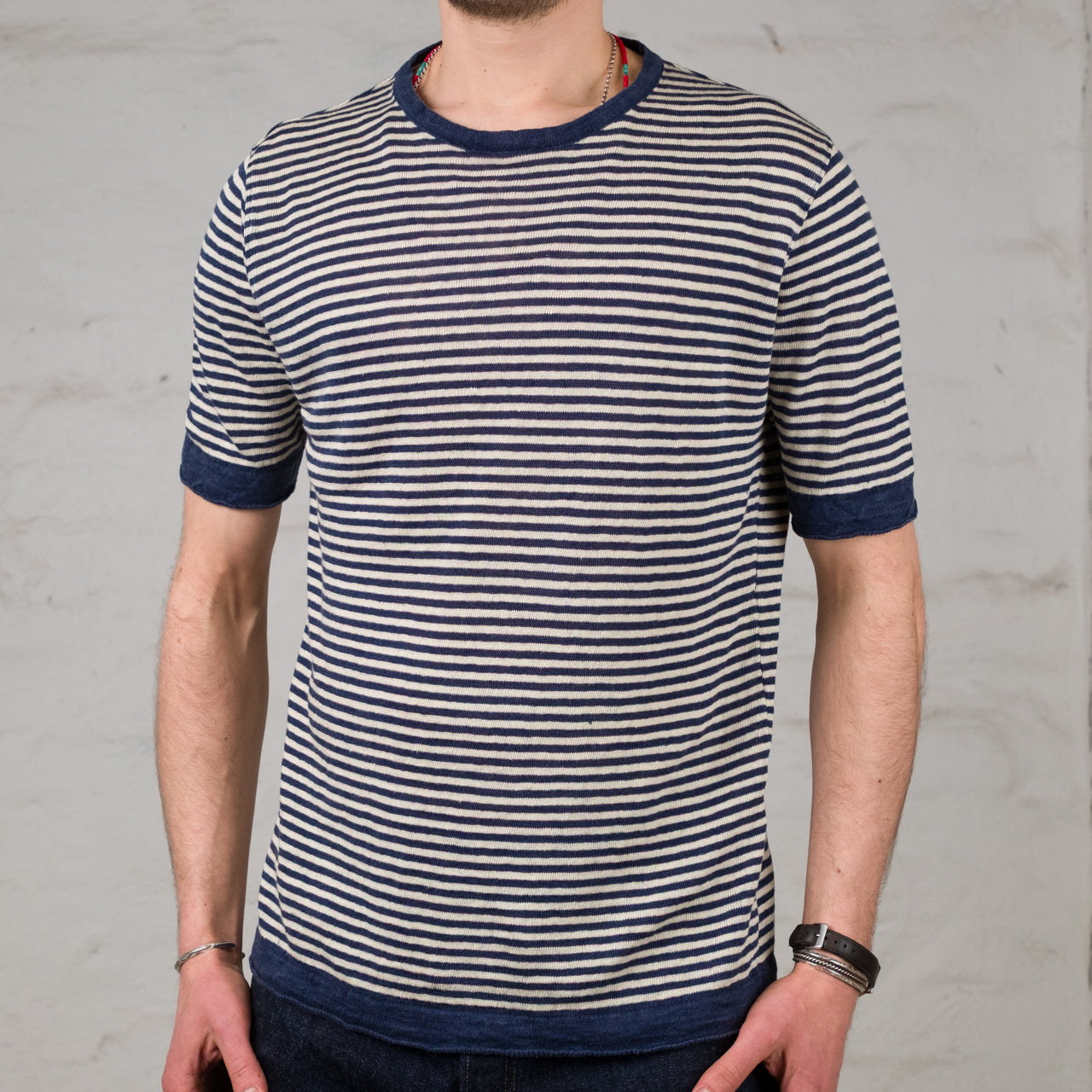 Linen Stripe Short Sleeve
