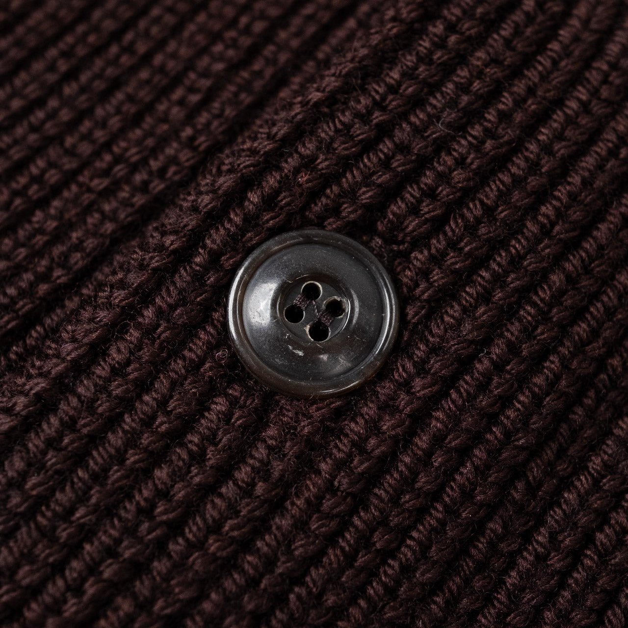 Shawl Collar Cardigan Merino Knit Braun