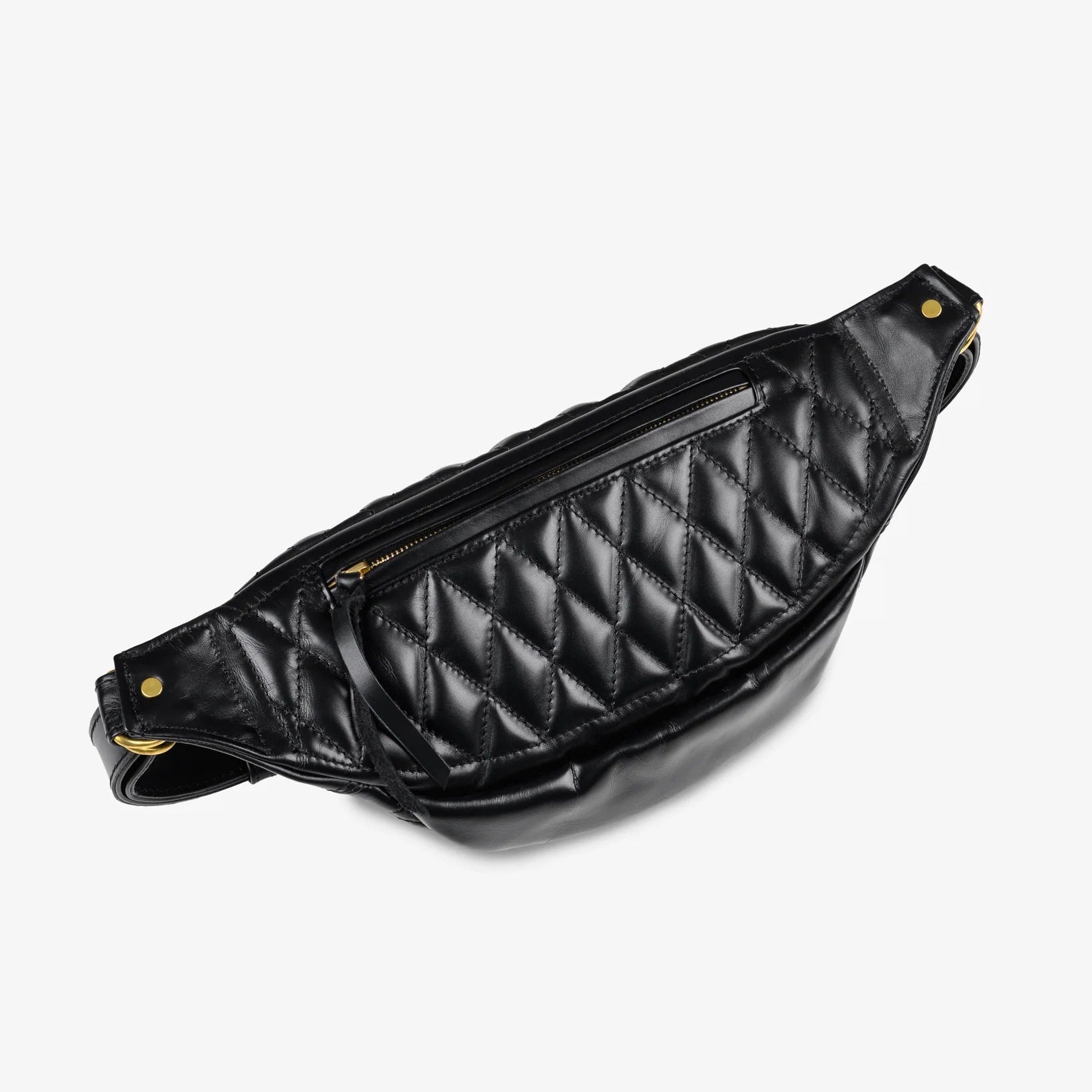 Iron Heart IHE-45 Diamond Stitched Leather Waist Bag Schwarz Iron Heart IHE-45 Diamond Stitched Leather Waist Bag Schwarz