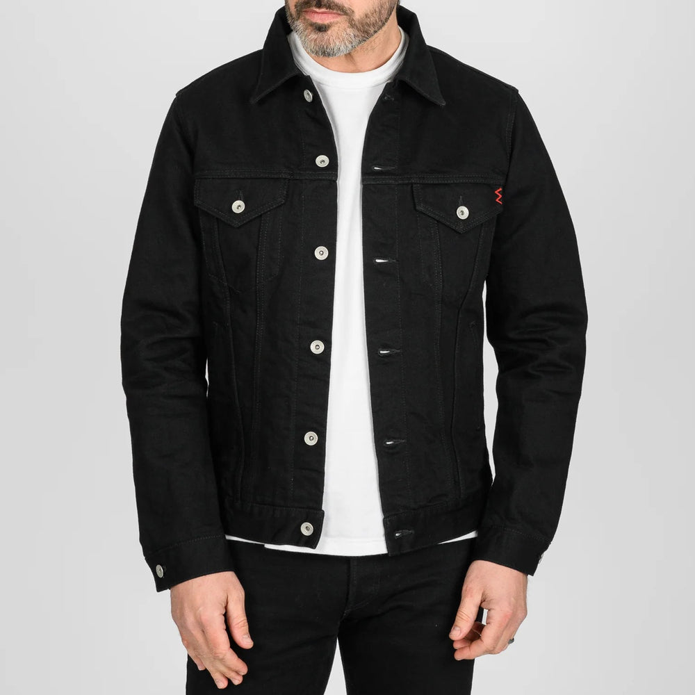 IHJ-86-BLK 14oz Selvedge Denim Modified Type III Jacket Black/Black