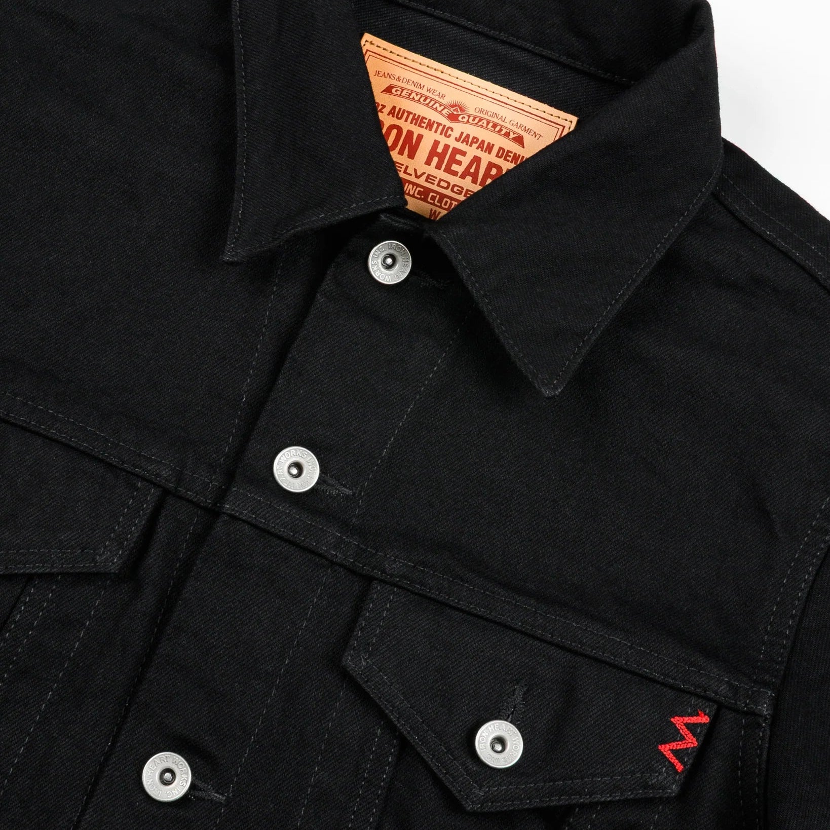 IHJ-86-BLK 14 oz. Selvedge Denim Modified Type III Jacket Black/Black
