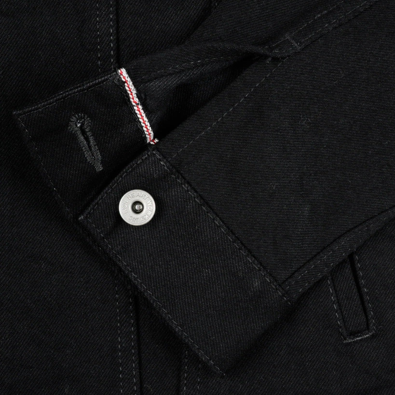 IHJ-86-BLK 14 oz. Selvedge Denim Modified Type III Jacket Black/Black