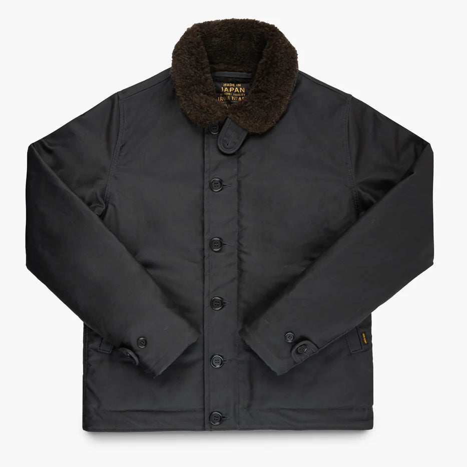 IHM-37-BLK Oiled Whipcord N1 Deck Jacket Black