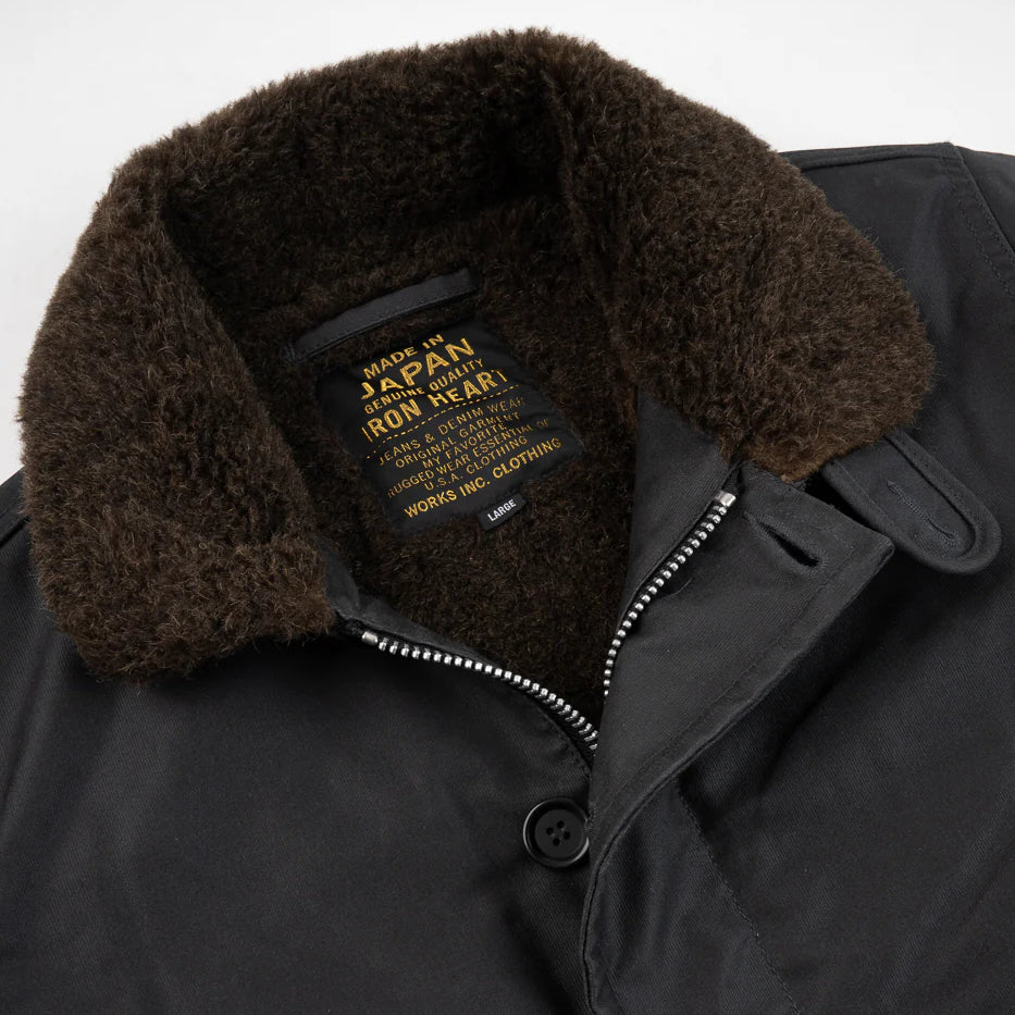 IHM-37-BLK Oiled Whipcord N1 Deck Jacket Black