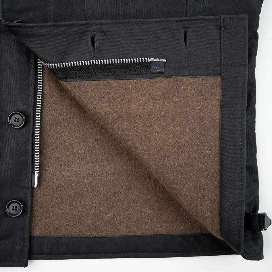 IHM-45-BLK Oiled Whipcord A2 Deck Jacket, Black