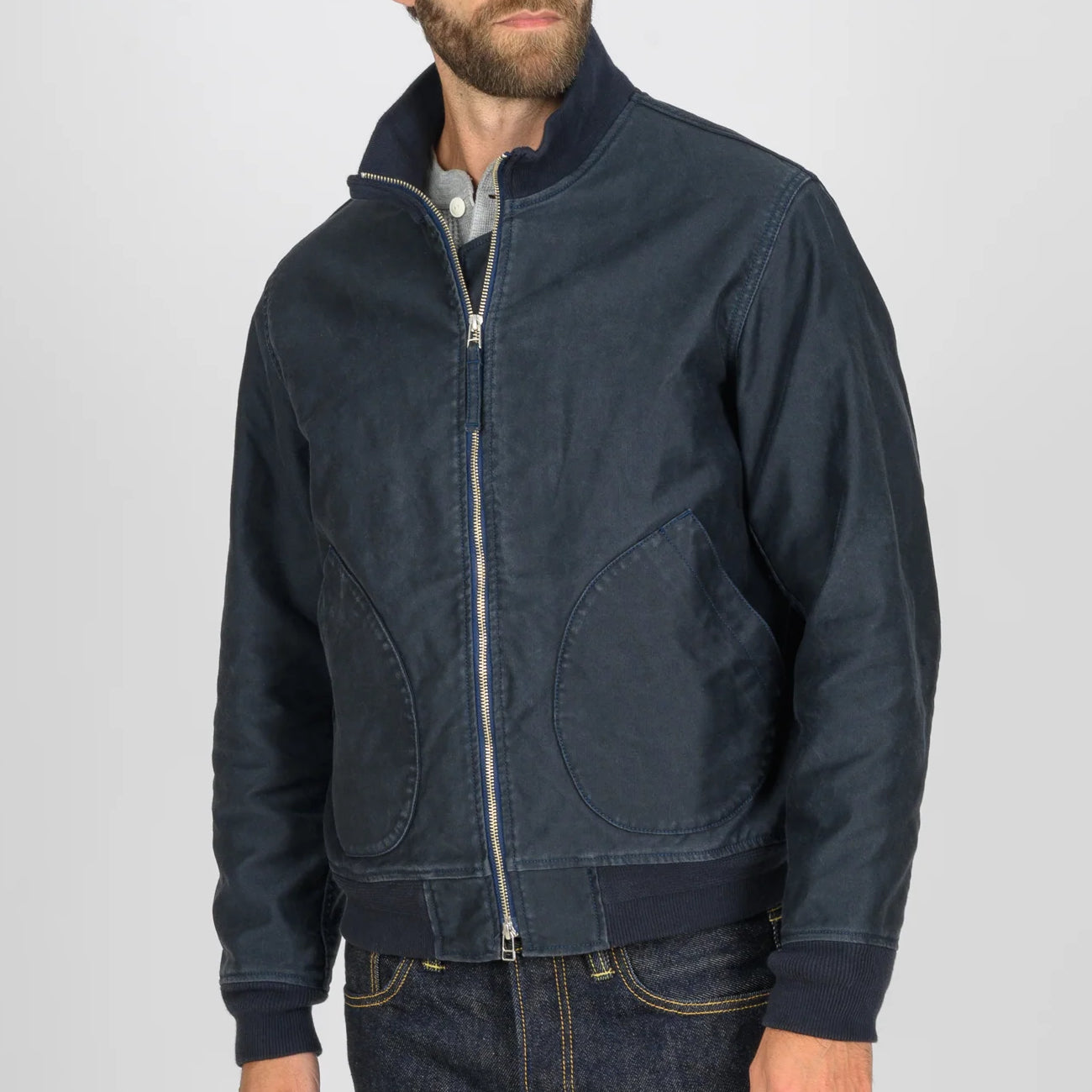 IHM-47-ODG 12oz Whipcord Tanker Jacket, Navy