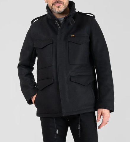 IHM-49-BLK 21oz Melton Wool M65 Field Jacket Schwarz