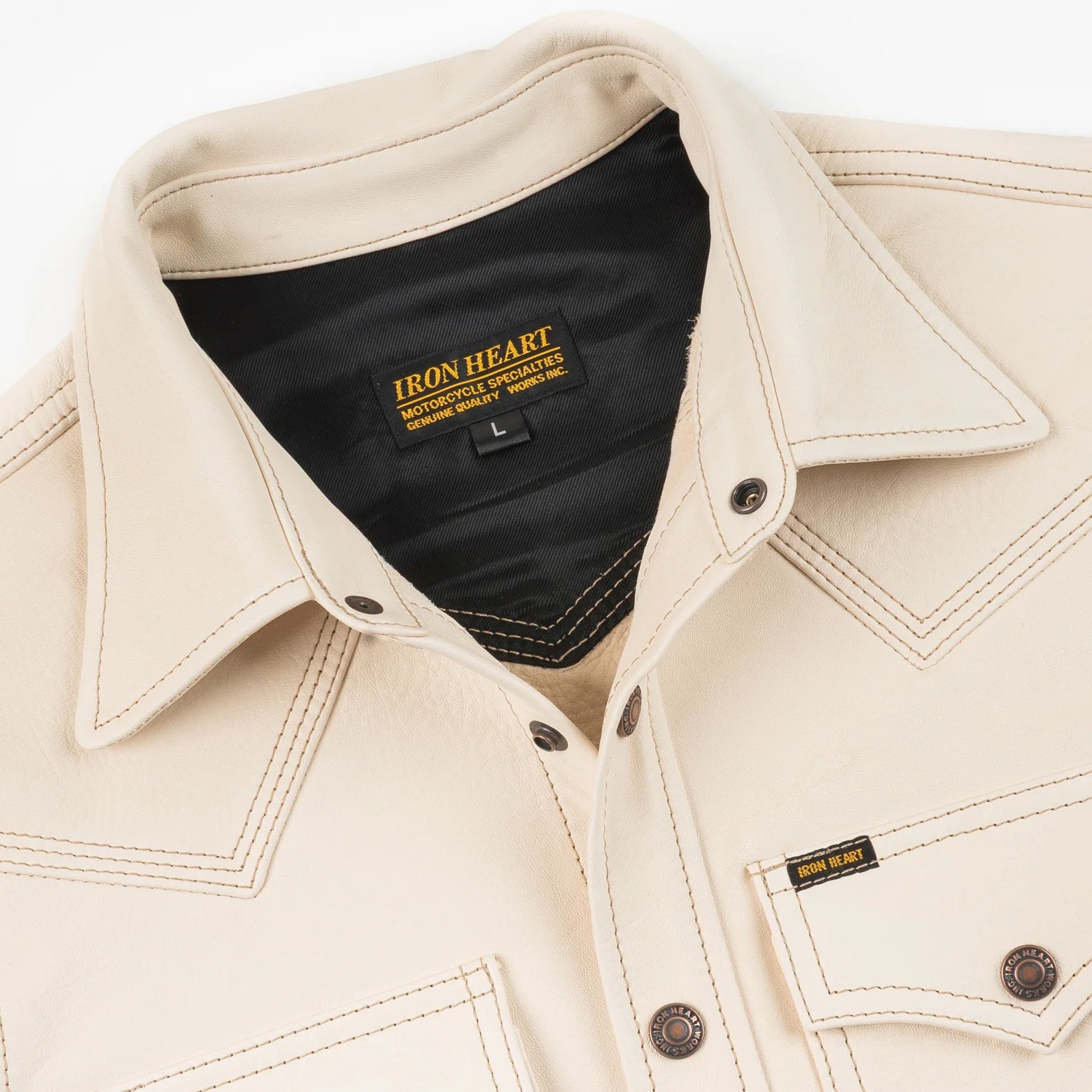 IHSB-PR-NAT IH x Simmons Bilt Horsehide Western Shirt "The Pale Rider" Natural