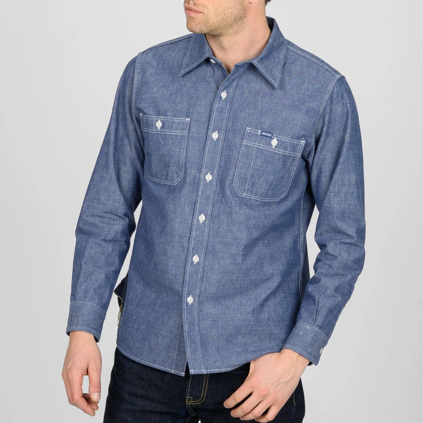 IHSH-21-BLU 10 oz. Chambray Work Shirt