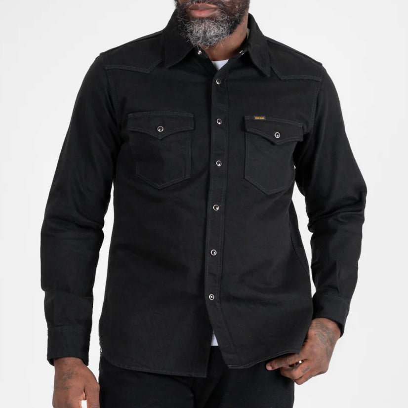 IHSH-218-BLK 12oz Western Shirt "The Johnny Cash III" Black
