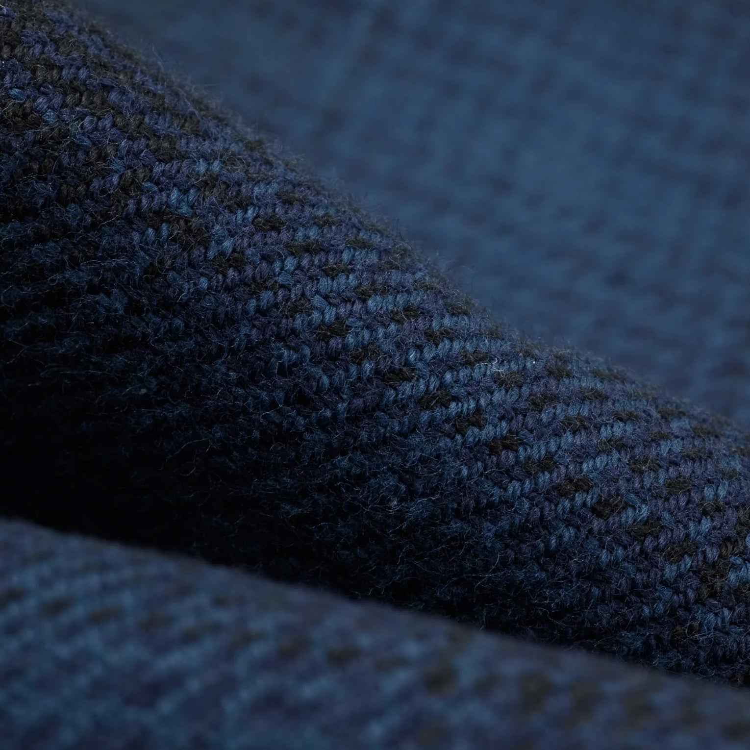 IHSH-264-NAV Heavy Flannel Ombré Check Western Shirt Navy