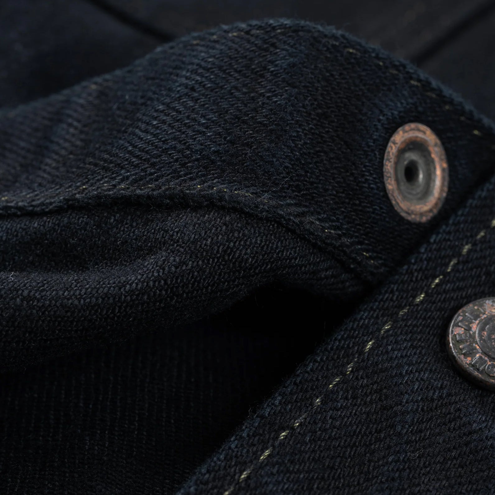 IHSH-293-OD 18 oz. Vintage Selvedge CPO Shirt Indigo Overdyed Black
