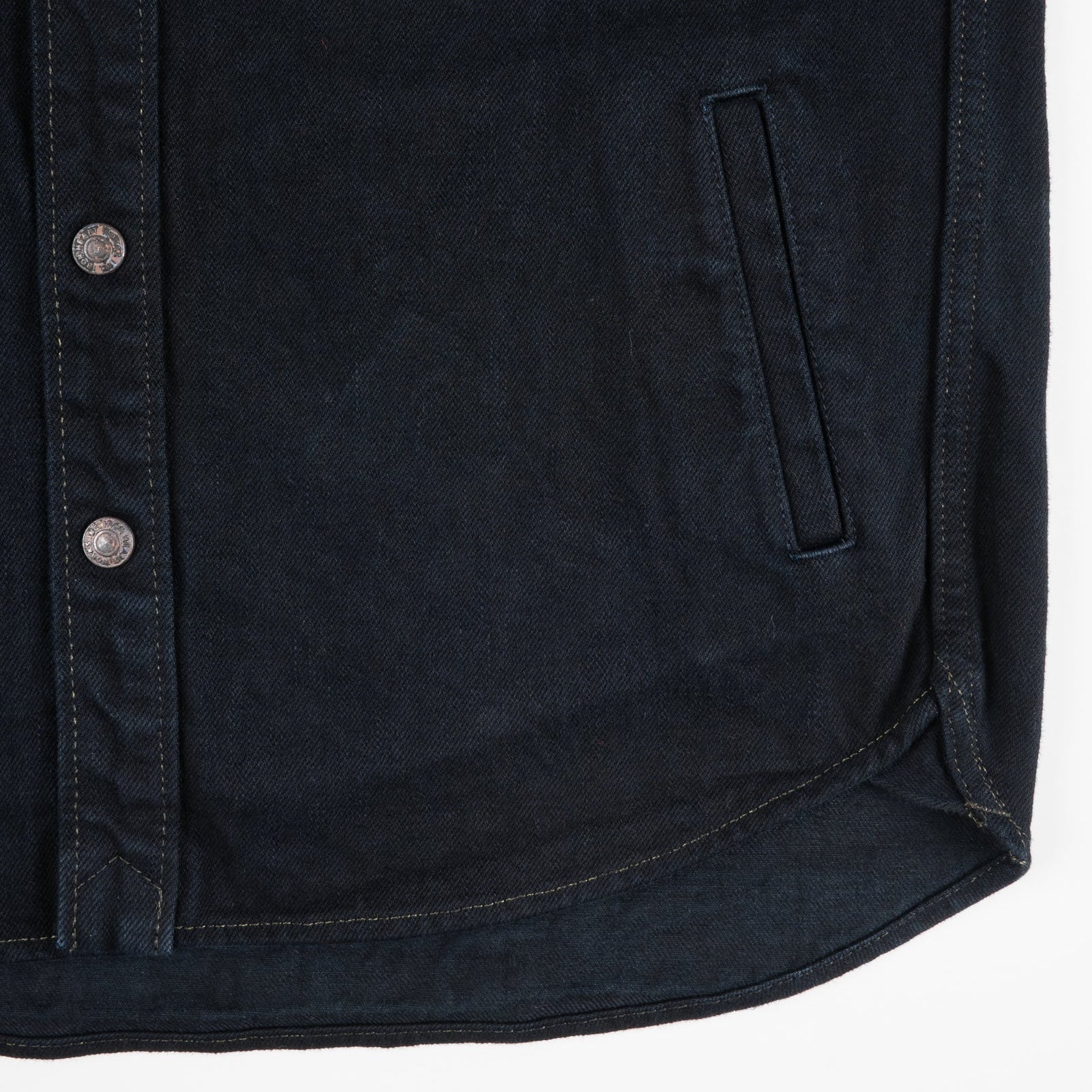 IHSH-293-OD 18 oz. Vintage Selvedge CPO Shirt Indigo Overdyed Black