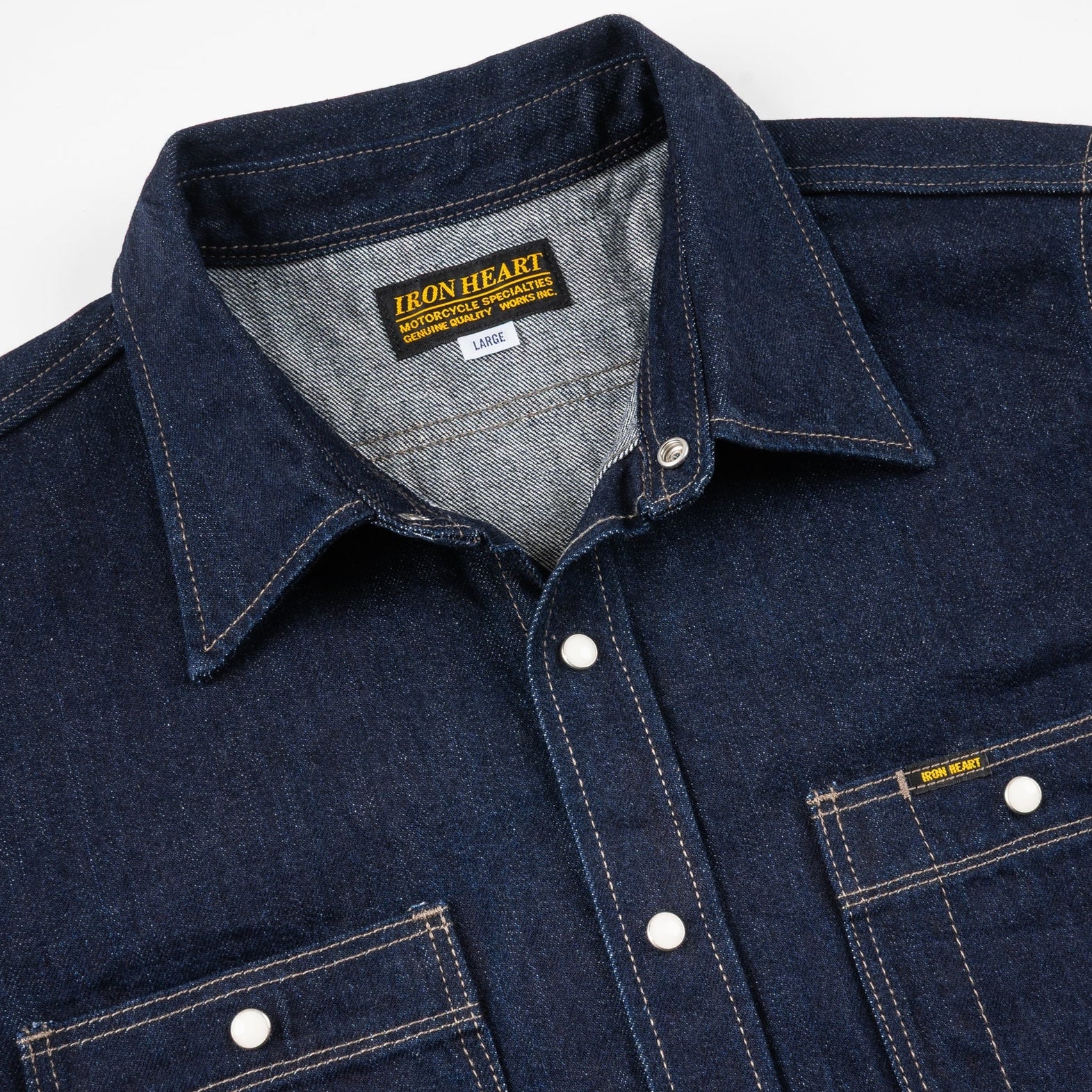 IHSH-326-IND 12 oz. Selvedge Denim Work Shirt Indigo
