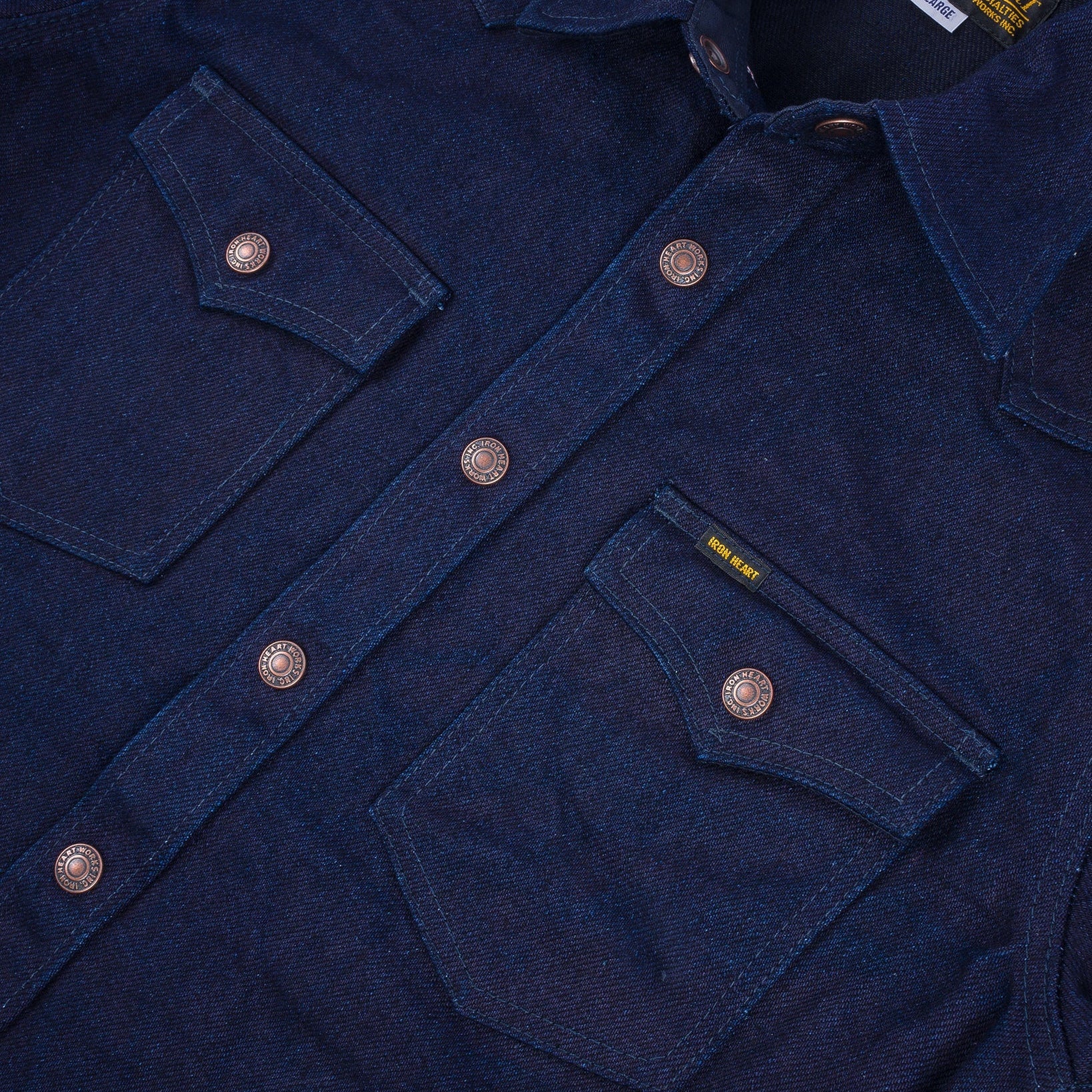 IHSH-409-IB 19oz Selvedge Denim CPO Shirt Indigo/Black