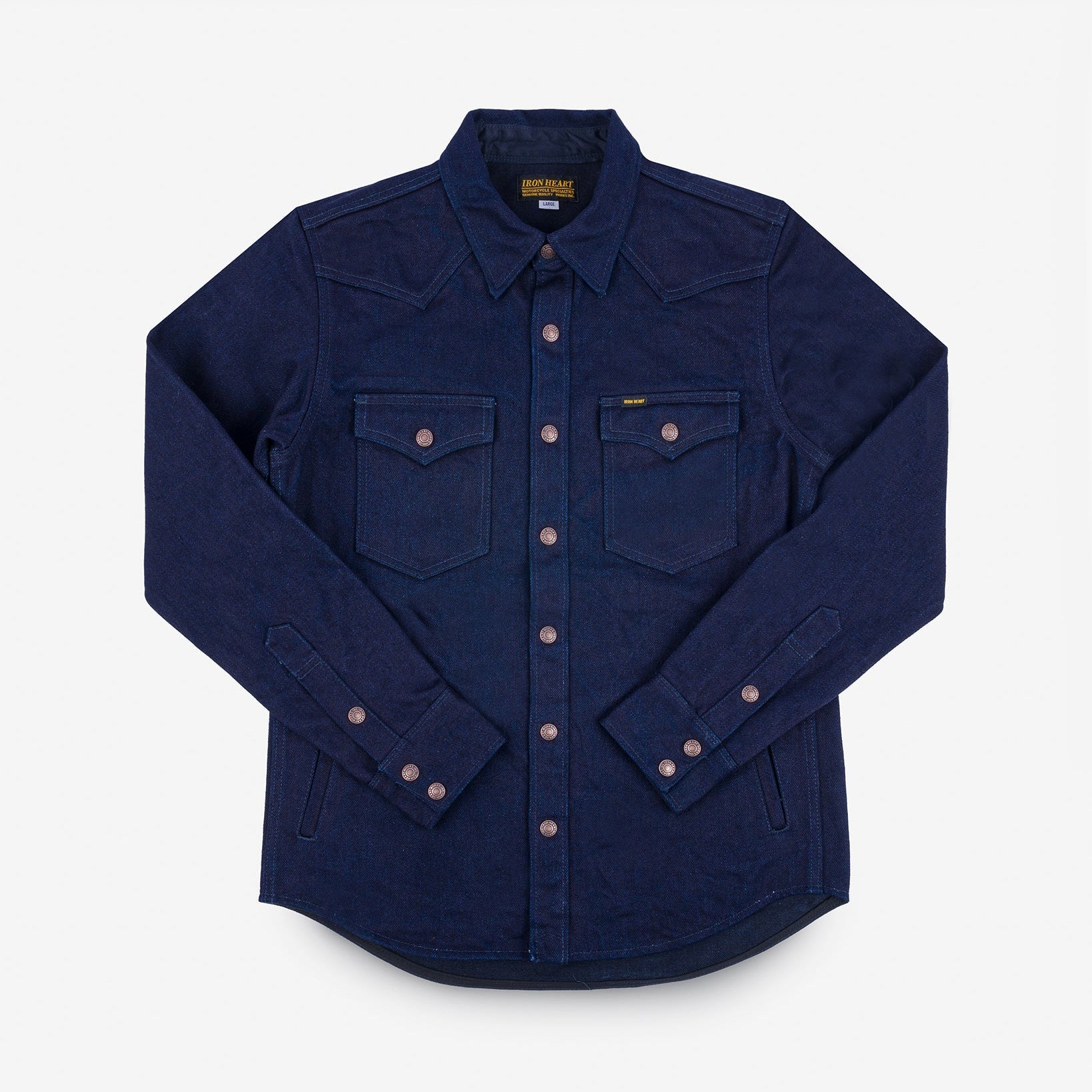 IHSH-409-IB 19oz Selvedge Denim CPO Shirt Indigo/Black