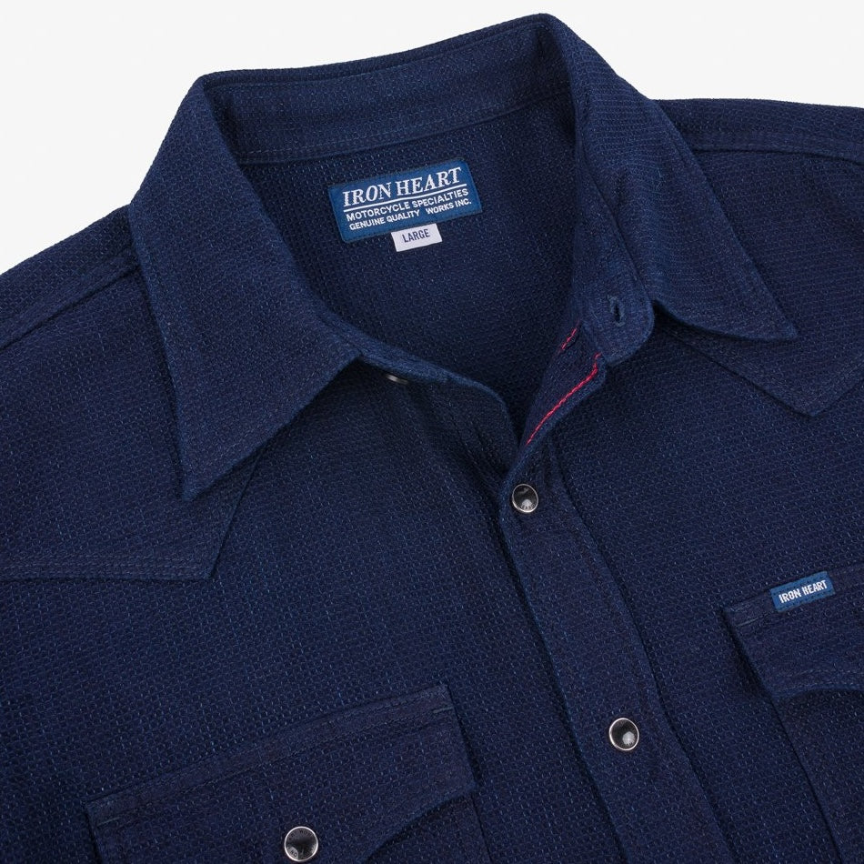 IHSH-413-IND 5oz Selvedge Dobby Cloth Western Shirt Indigo
