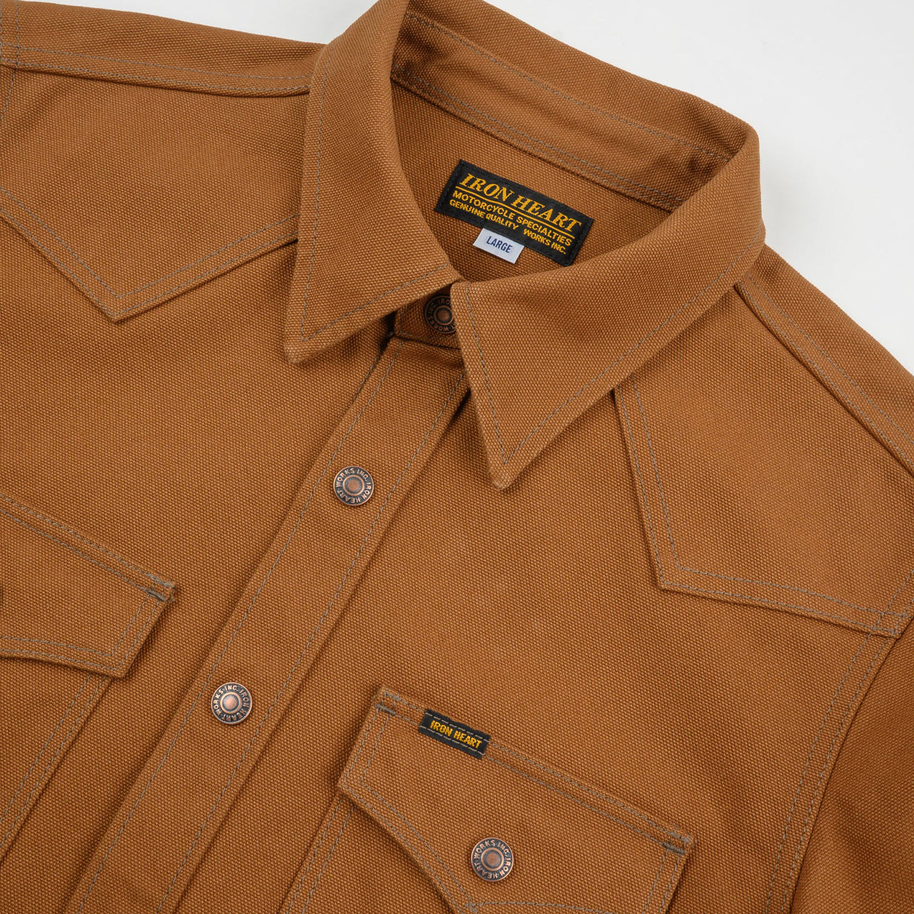 IHSH-422-BRN 17 oz. Cotton Duck CPO Shirt Braun