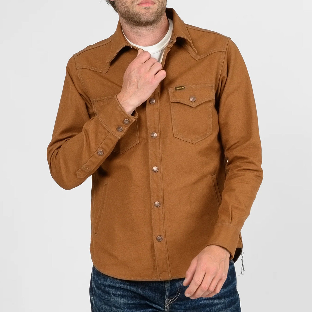 IHSH-422-BRN 17 oz. Cotton Duck CPO Shirt Braun