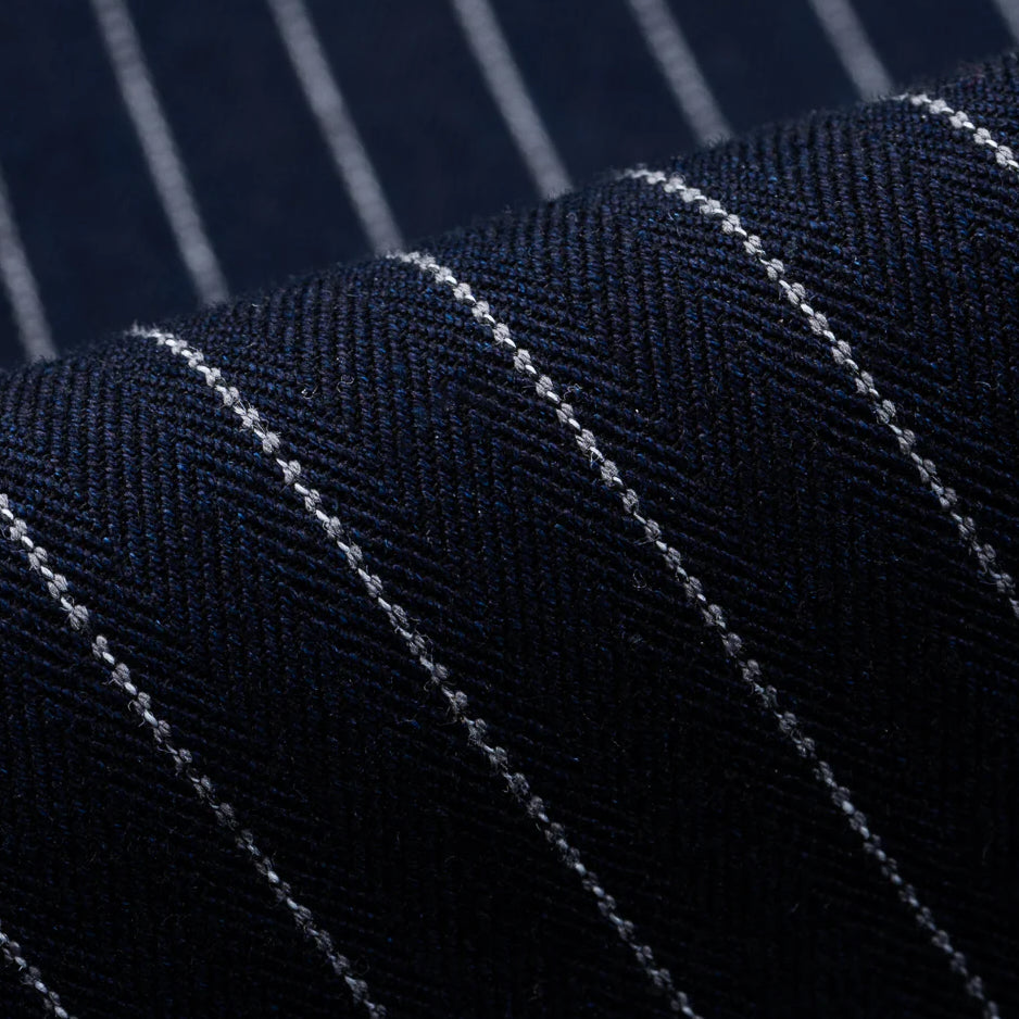 IHSH-424-IND 8,5 oz. Herringbone Stripe Western Shirt Indigo
