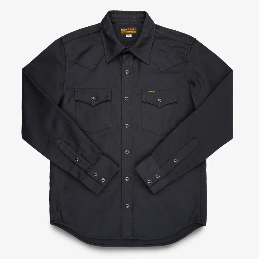 IHSH-426-BLK 12 oz. Military Moleskin Western Shirt Black