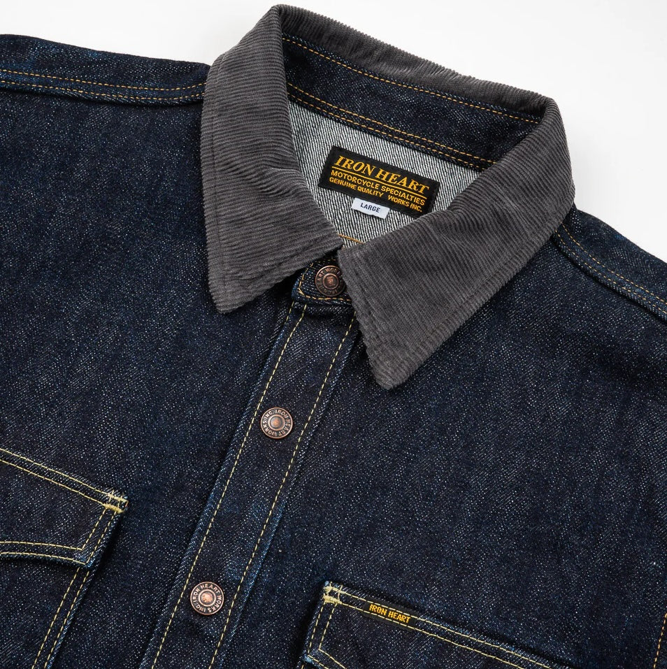 IHSH-427-IND 16 oz. Selvedge Denim CPO Shirt Indigo