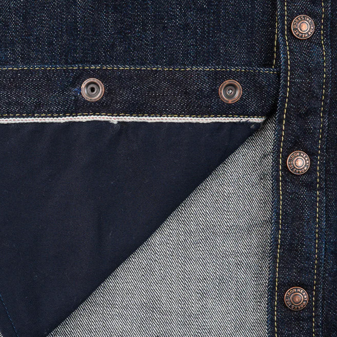 IHSH-427-IND 16 oz. Selvedge Denim CPO Shirt Indigo