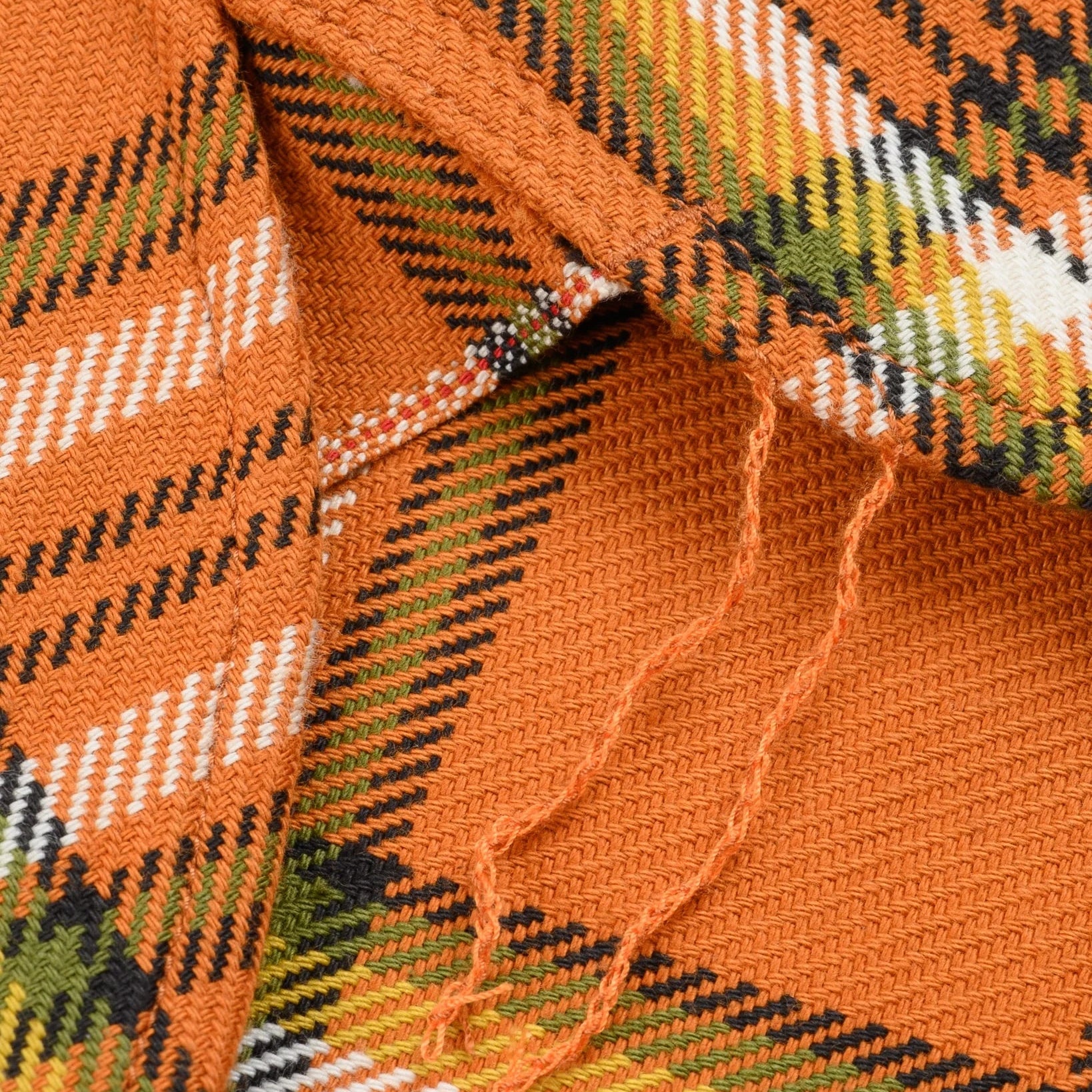 IHSH-442-ORA Chemise de travail en flanelle selvedge à carreaux 9 oz. Orange