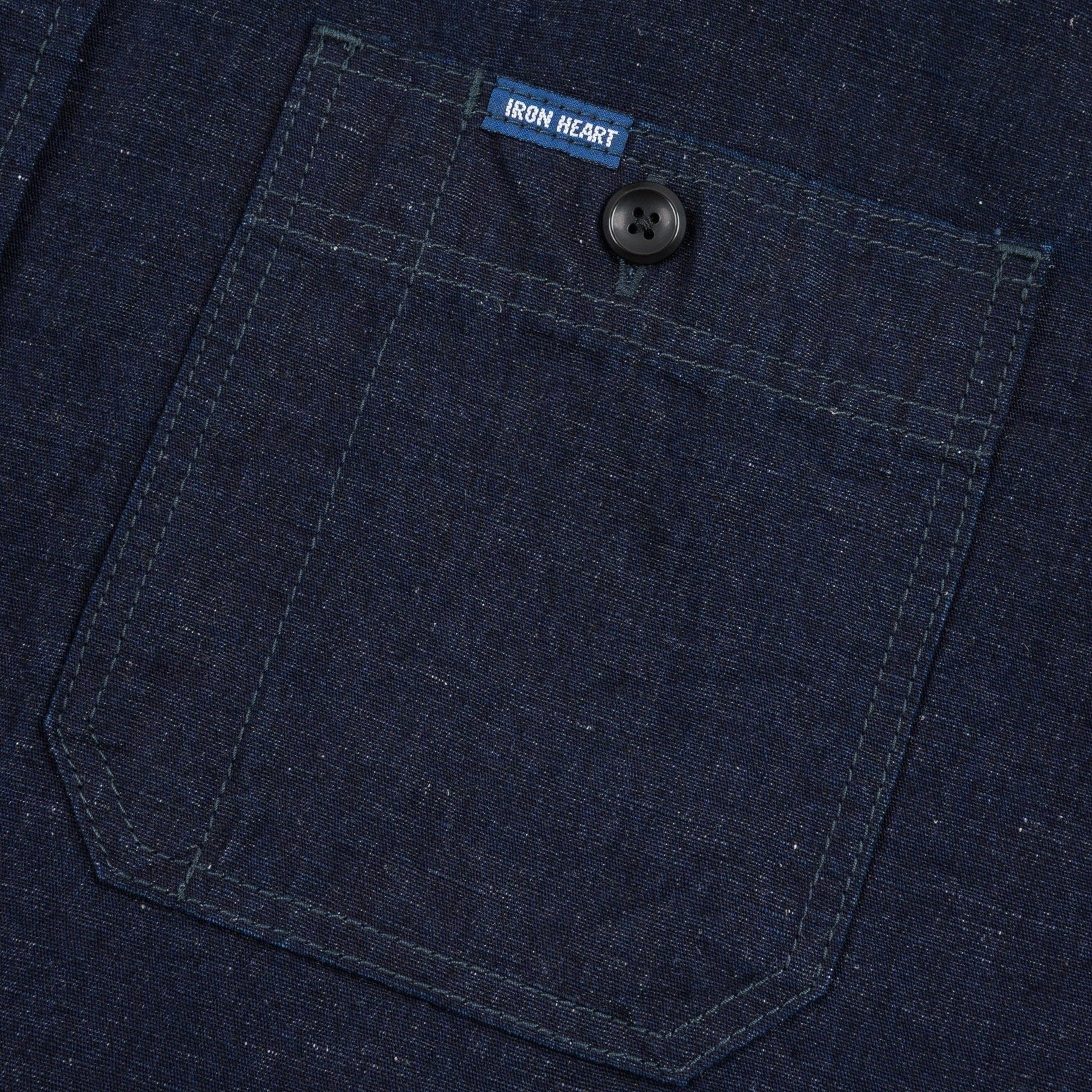 IHSH-443-IND 7 oz. Cotton Linen Chambray Work Shirt Indigo
