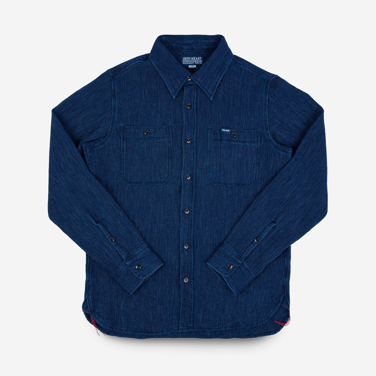 IHSH-96-IND Waffle Work Shirt Indigo