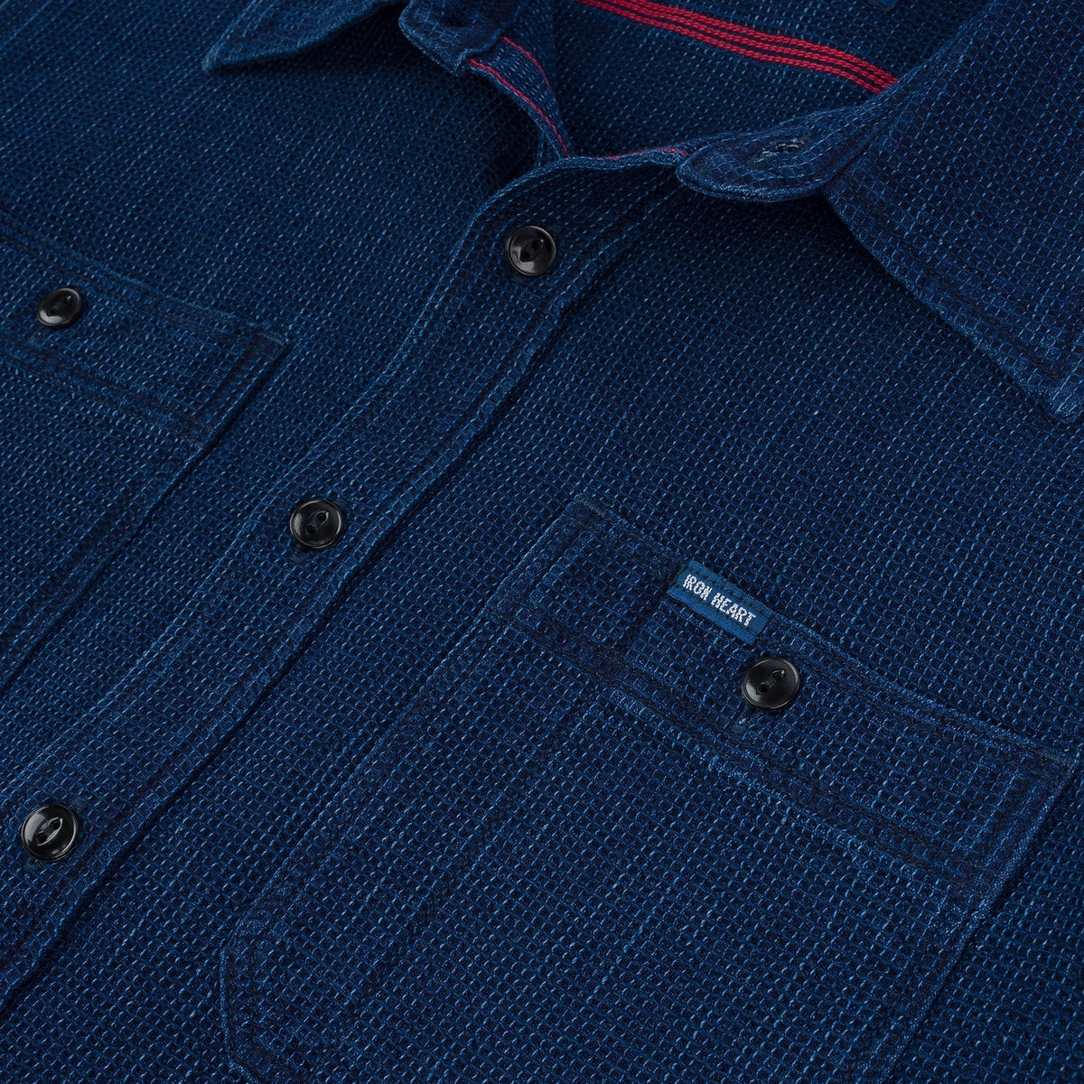 IHSH-96-IND Waffle Work Shirt Indigo