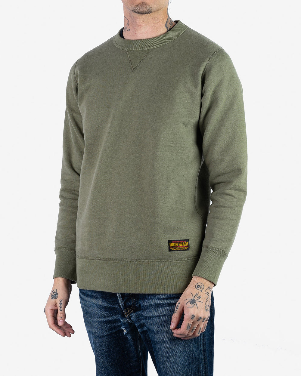 IHSW-69L-OLV 14 oz. Ultra Heavy Crew Neck Sweat Oliv
