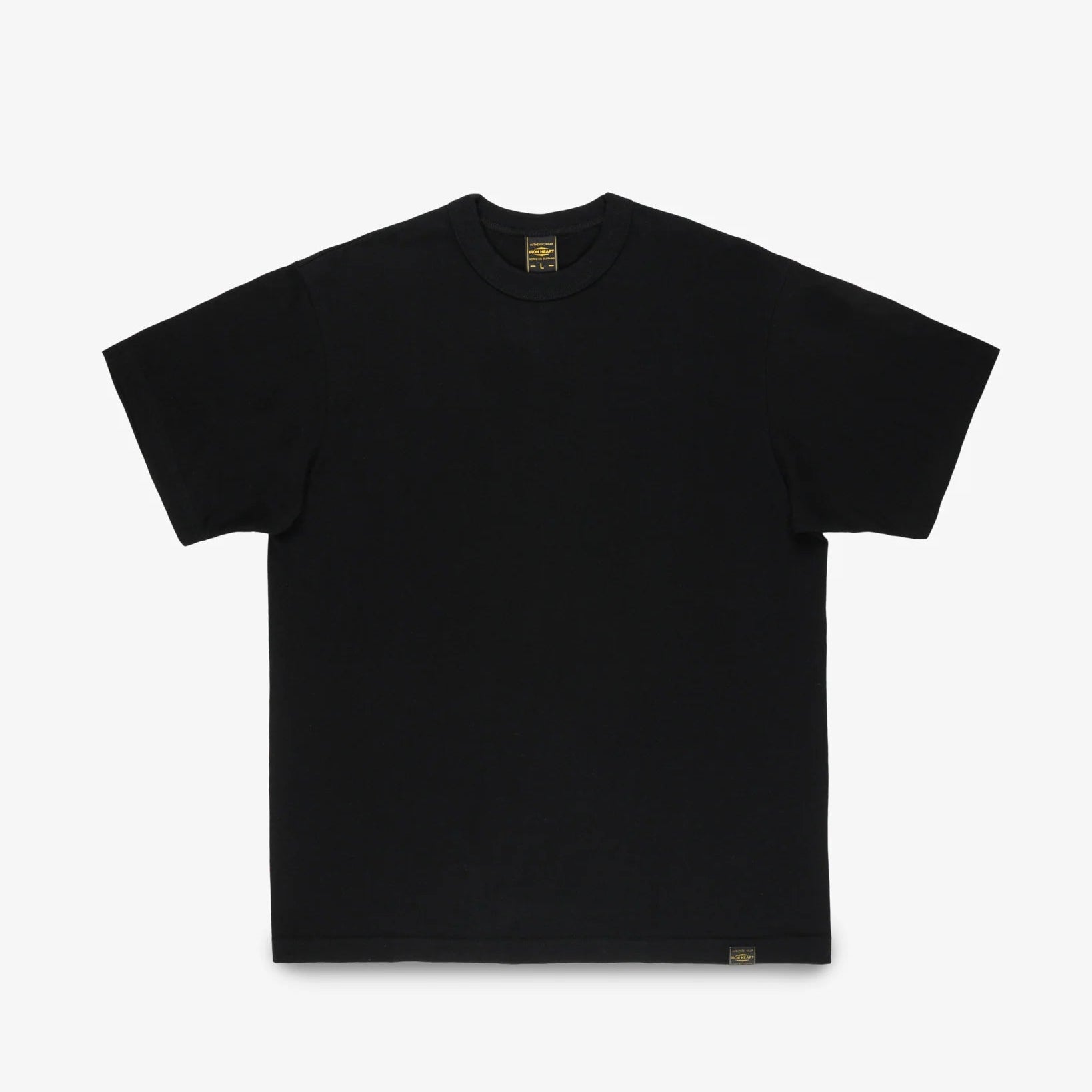 IHT-1610L-BLK 6,5 oz.  Loopwheel Crew Neck T-Shirt Schwarz