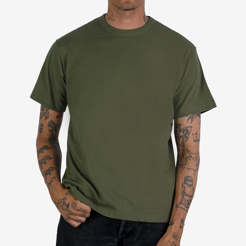 IHT-1610L-OLV 6.5 oz. Loopwheel Crew Neck T-Shirt (with longer body) Olive