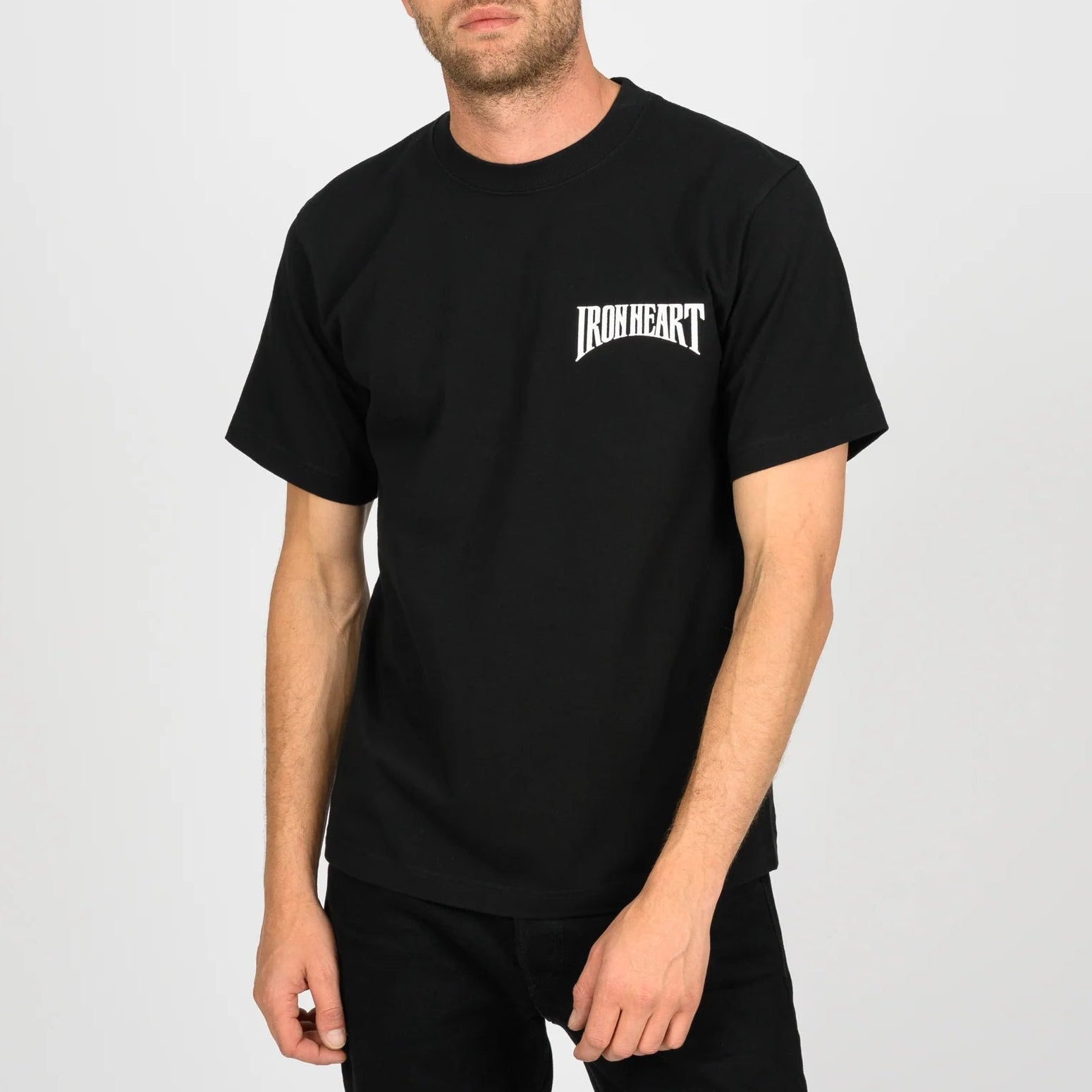 IHT-2601-BLK 7,5 oz. Printed Loopwheel Crew Neck T-Shirt Schwarz