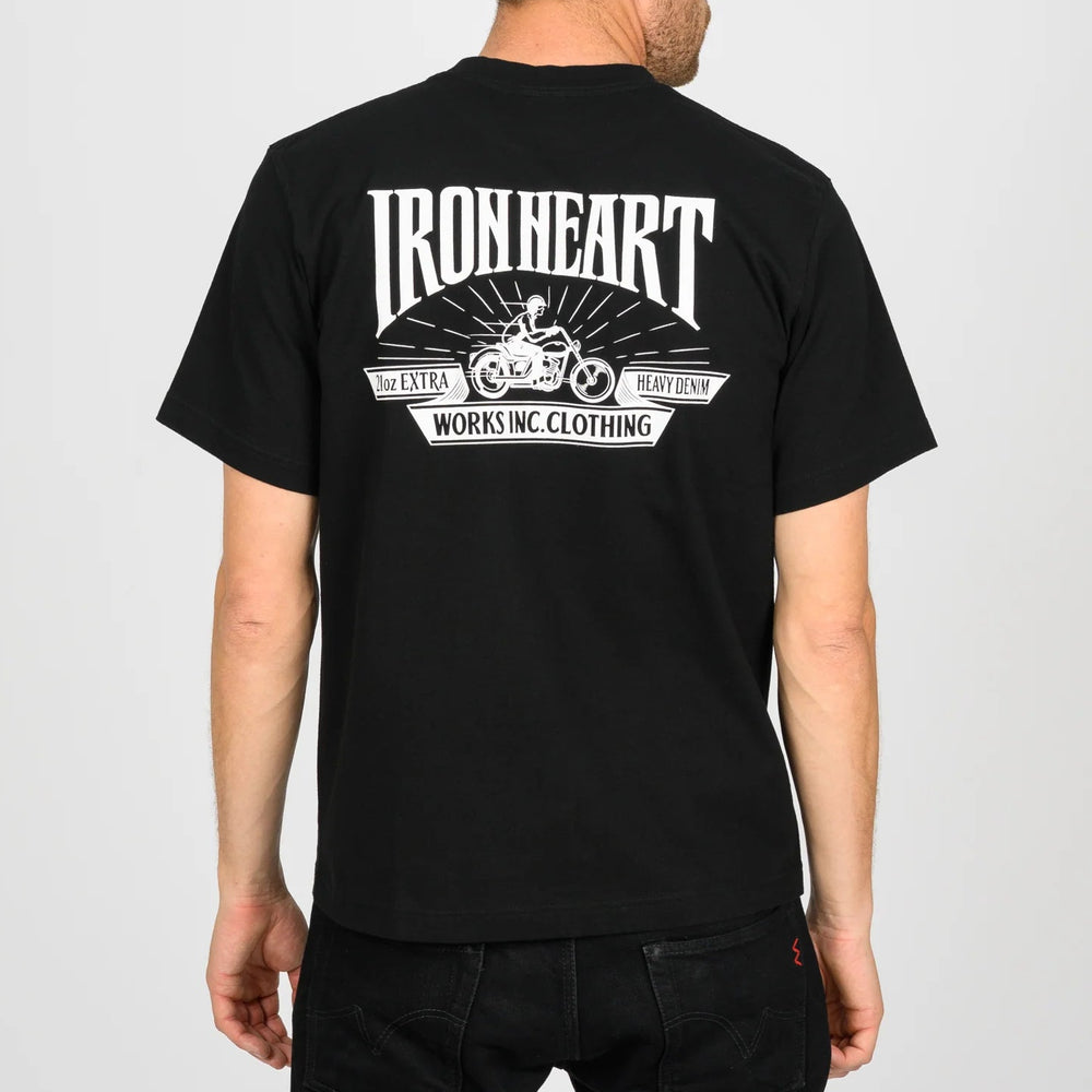 IHT-2601-BLK 7,5 oz. Printed Loopwheel Crew Neck T-Shirt Schwarz